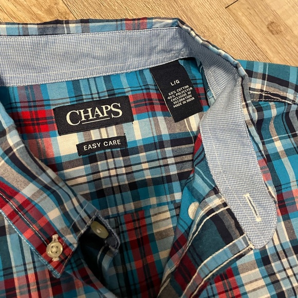 NWOT Chaps from The Bay Short Sleeve Plaid Button Up - Picture 4 of 4